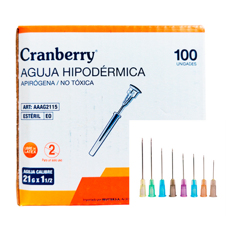 AGUJAS HIPODÉRMICAS, CAJA 100 UN