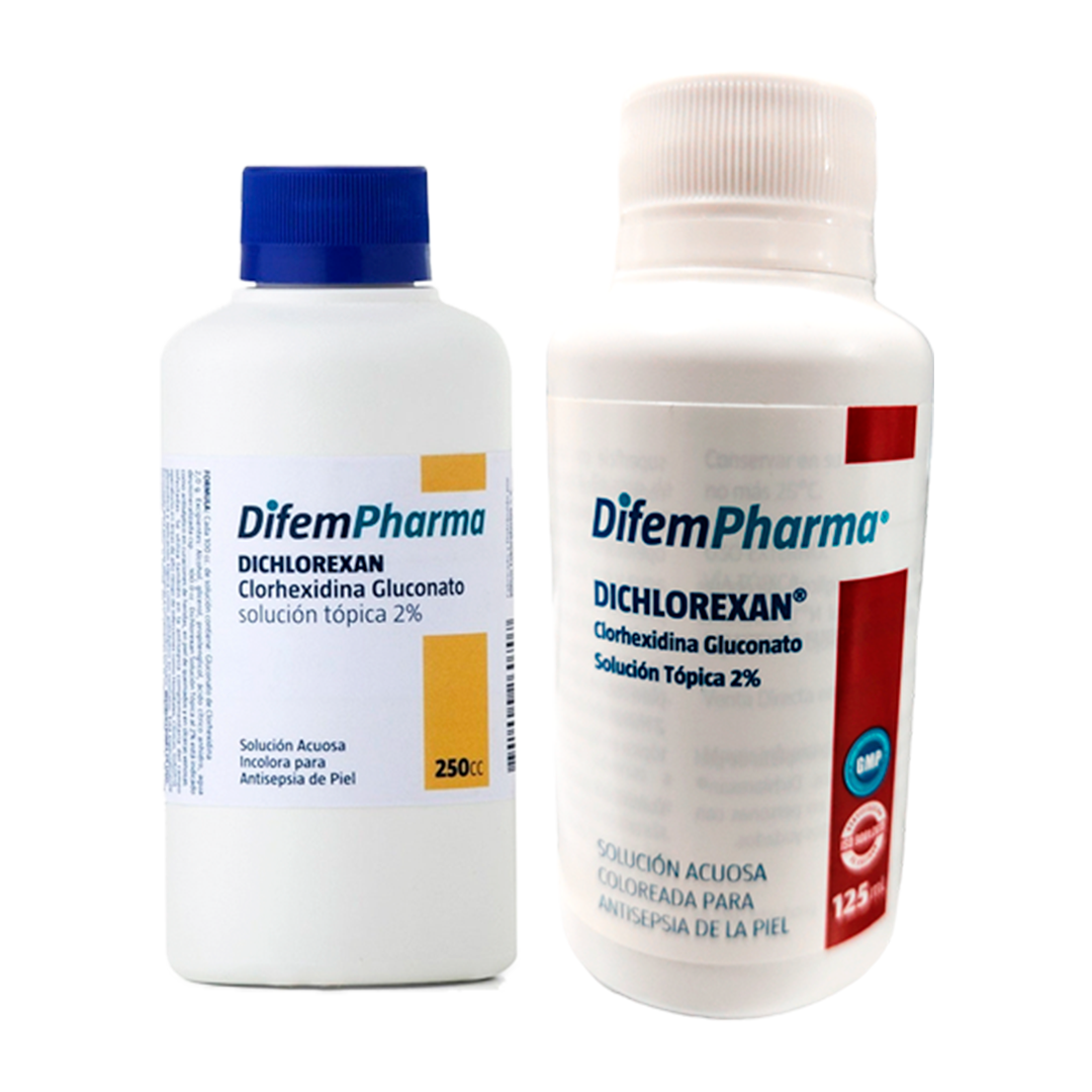CLORHEXIDINA 125 ML INCOLORA Y TINTURADA