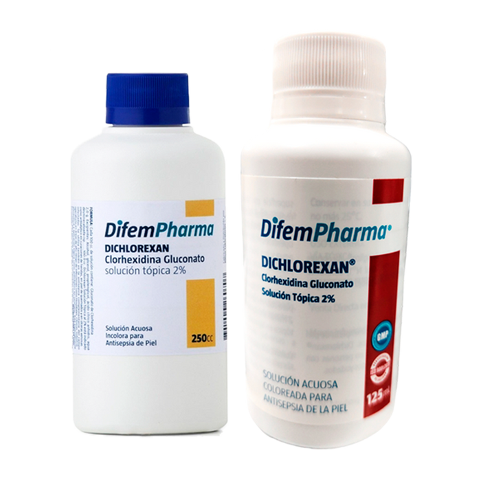 CLORHEXIDINA 125 ML INCOLORA Y TINTURADA