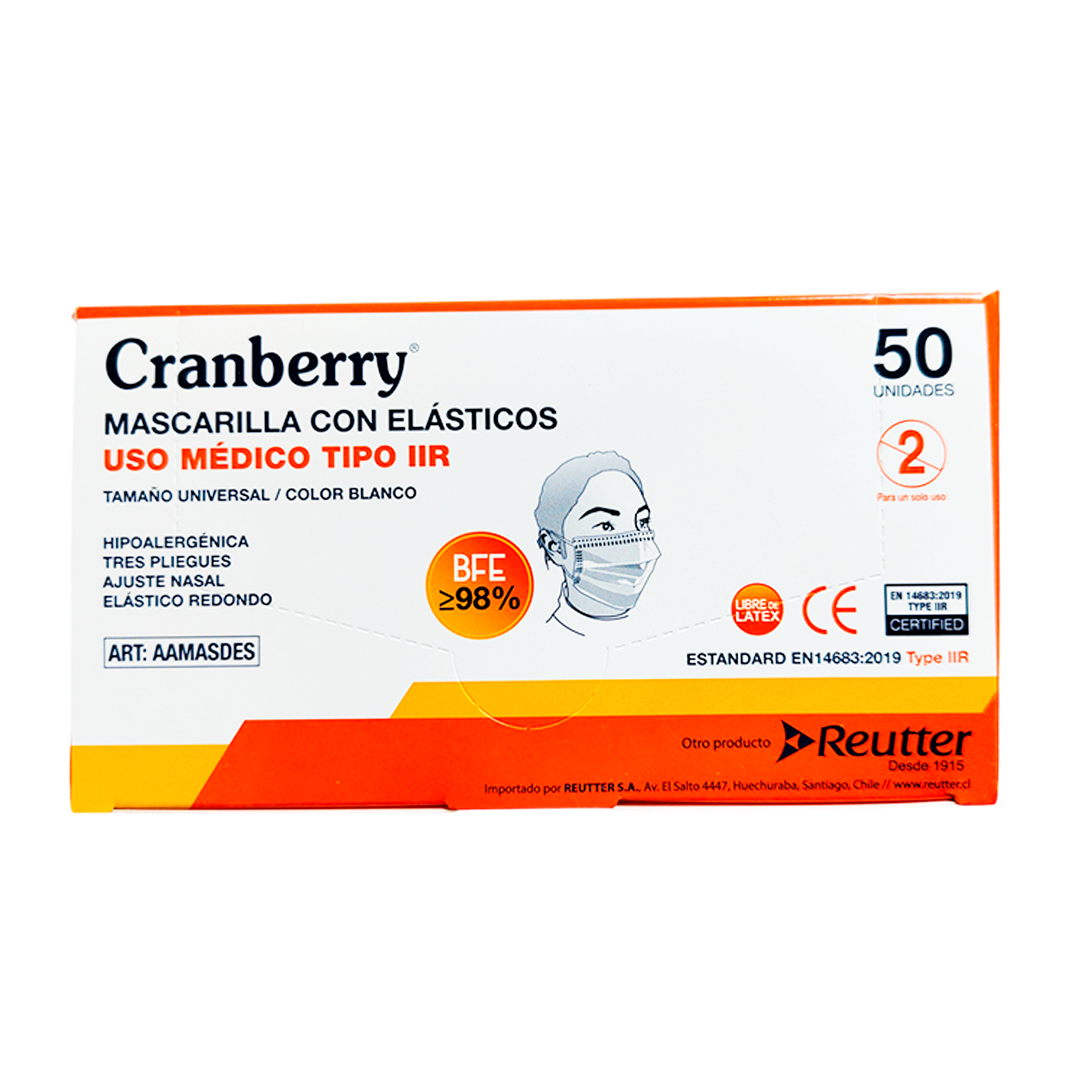 MASCARILLA BLANCA 3 PLIEGUES DESECHABLE USO MÉDICO