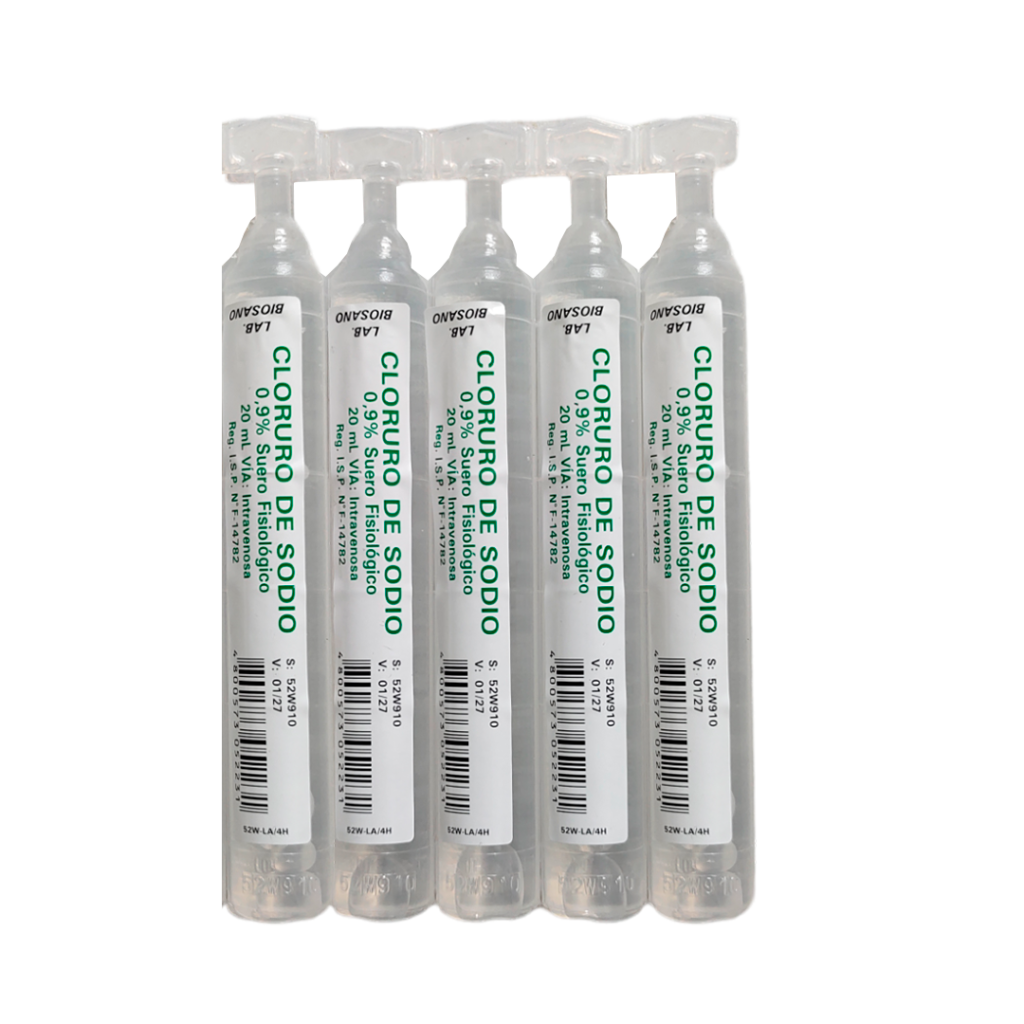 SUERO FISIOLÓGICO 20 ML PACK 5 UN