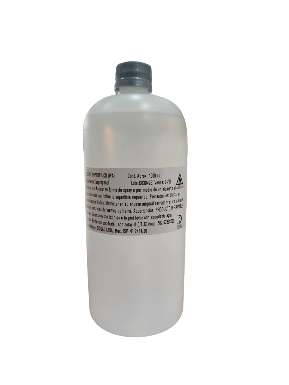 ALCOHOL ISOPROPÍLICO SIN ATOMIZADOR 1 LT