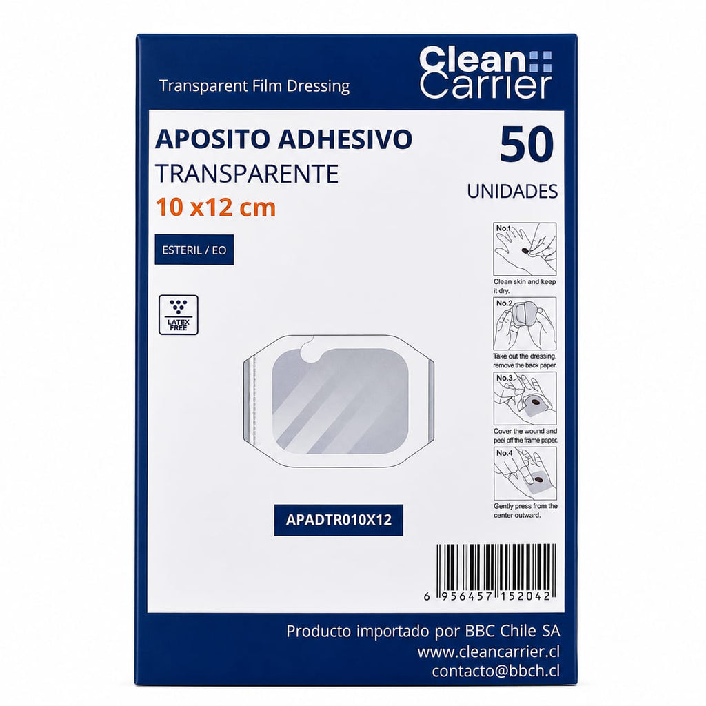 APÓSITO TRANSPARENTE 6X7 CM , 10X12 CM 100 UN Y 50 UN.