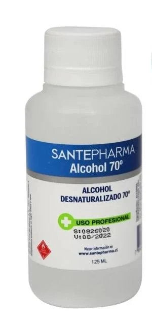 Alcohol desnaturalizado 70% Santepharma 125 ml