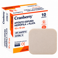 Apósito espuma hidrofílica con plata 10 x 10 cm Cranberry