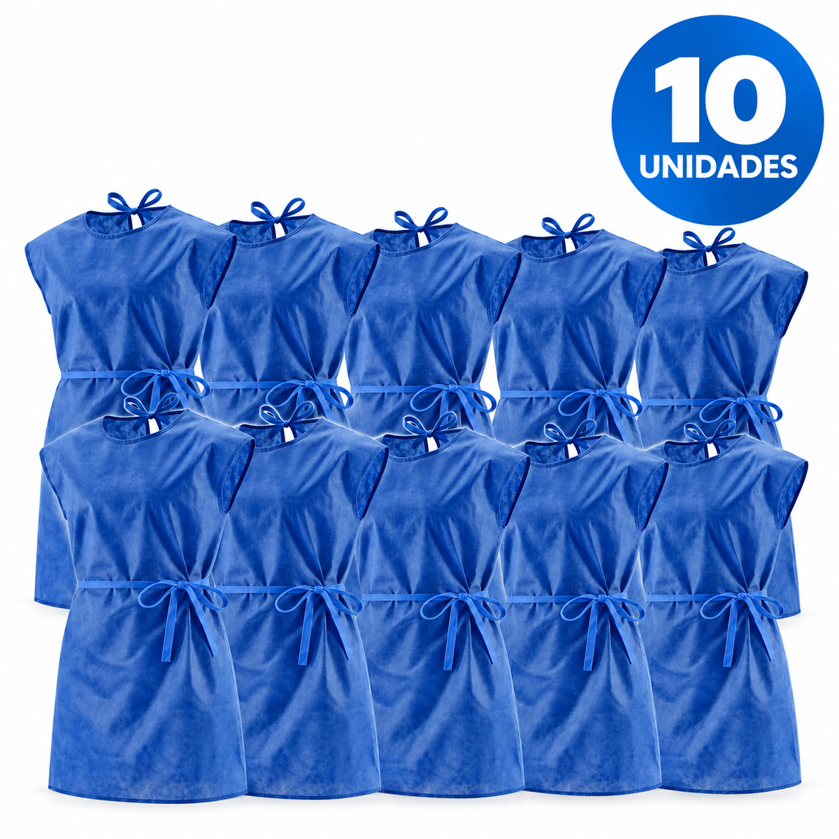 Pack de 10 batas de paciente desechables azules