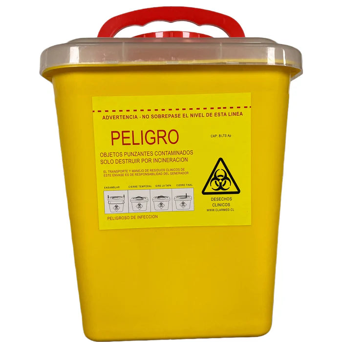 CONTENEDOR CORTOPUNZANTE 8 LT AMARILLO