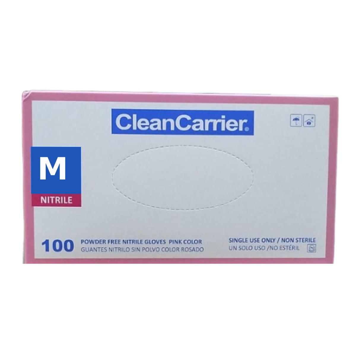 Guantes de nitrilo rosado Clean Carrier, talla M