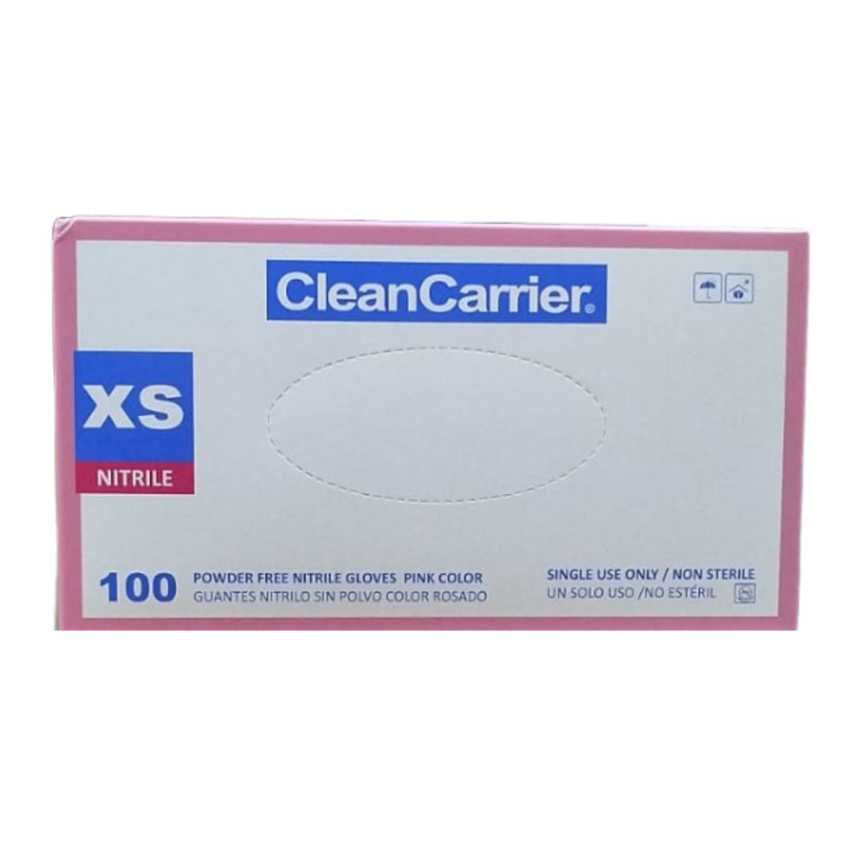 Guantes de nitrilo rosado Clean Carrier, talla XS