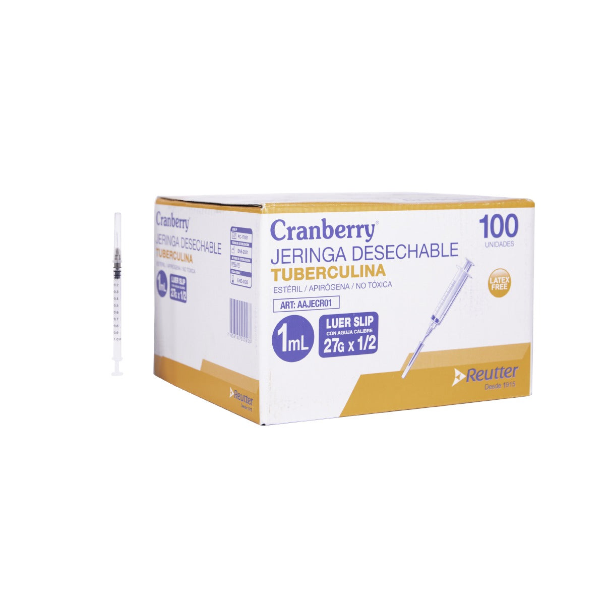 Jeringa Cranberry 1 ml tuberculina — presentación seleccionada