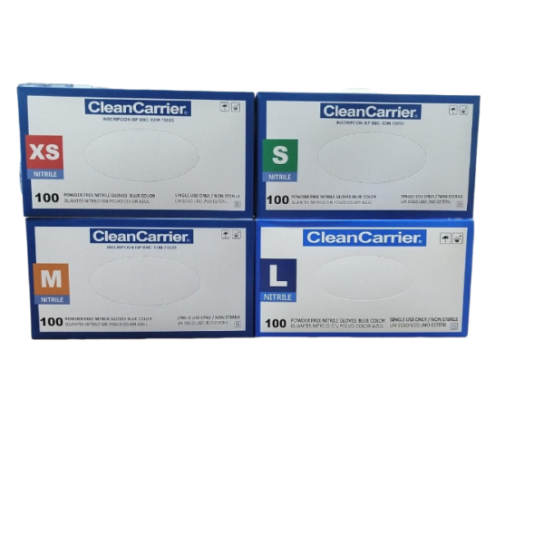 GUANTES DE NITRILO CELESTE